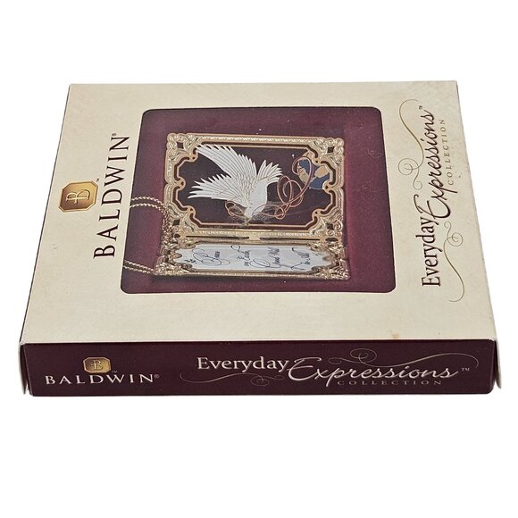 Baldwin Ornament Brass Everyday Expressions Peace Good Will To Men Christmas - Picture 10 of 12